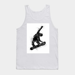 Snowboard Boy Black and White Tank Top